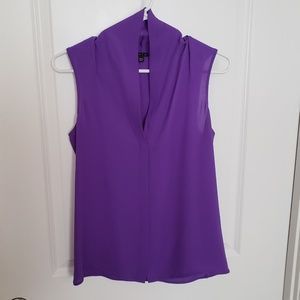 Theory Purple Sleeveless Blouse V-Neck